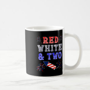 Kids Kids 2nd Birthday July 4th American Red White Coffee Mug