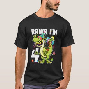 Kids Kids 365 4Th Birthday Dinosaur 4 Years Old Bo T-Shirt