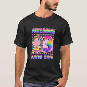 Kids Kids 3Rd Birthday Party Unicorn Girl 3 Years T-Shirt