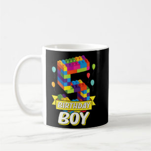 Kids Kids 5 Year Old Building Blocks 5th Birthday  Coffee Mug