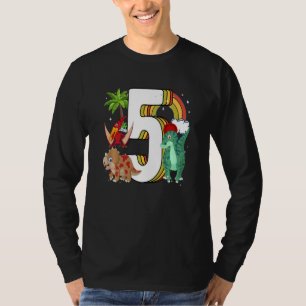 Kids Kids 5th Birthday 5 Years With Dino And Dinos T-Shirt