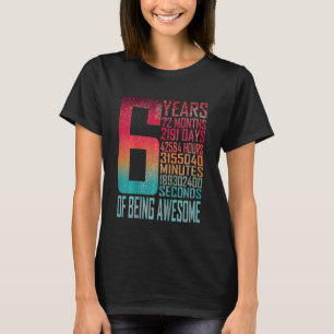 Kids Kids 6th Birthday 6 Years Old 72 Months Vinta T-Shirt