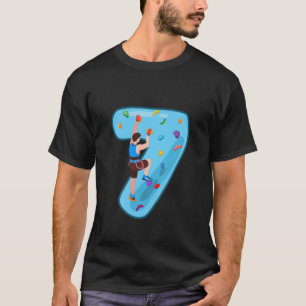 Kids Kids 7 Year Old Rock Climbing 7Th Birthday Cl T-Shirt