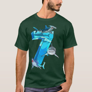 Kids Kids 7th Birthday 7 Years Old Shark Boys Sea T-Shirt