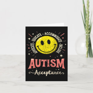 Kids Kids Autism Awareness Acceptance Smile Face A Card