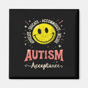 Kids Kids Autism Awareness Acceptance Smile Face A Magnet