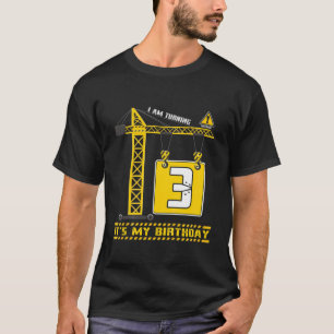 Kids Kids Boys Construction Truck 2Nd Birthday Age T-Shirt