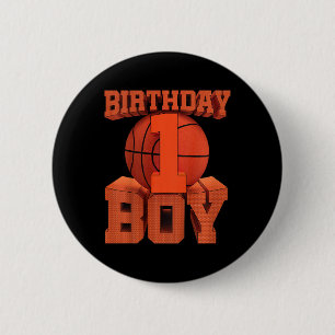 Kids Kids Bysketbyll Birthday 1 Year Old 1st Bday 6 Cm Round Badge