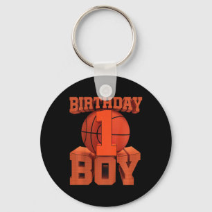 Kids Kids Bysketbyll Birthday 1 Year Old 1st Bday Key Ring