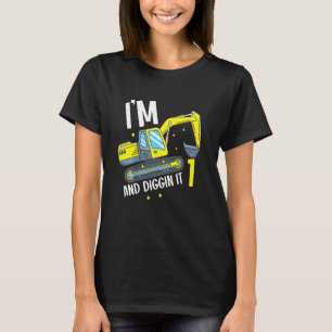 Kids Kids Construction Truck 1st Birthday Boy Exca T-Shirt