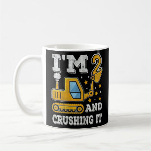 Kids Kids Construction Truck 2rd Birthday 2 Years Coffee Mug