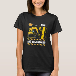 Kids Kids Construction Truck 3rd Birthday 3 Years T-Shirt