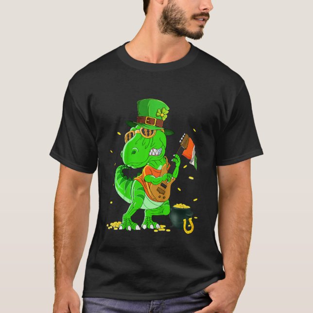 Kids Kids Dinosaur Happy St Pat Trex Day Dino St P T-Shirt (Front)