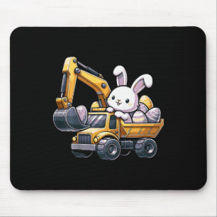 Kids Kids Easter Bunny Excavator Happy Easter Day  Mouse Pad
