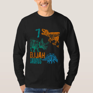 Kids Kids Elijah Saurus 7th Birthday Boys Rex Bda T-Shirt