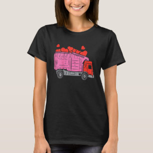 Kids Kids Garbage Truck Hearts Toddler Boys Valent T-Shirt