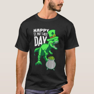 Kids Kids Happy St Pat Trex Day Dino Patricks Day T-Shirt