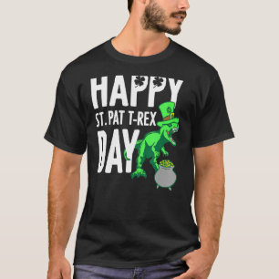 Kids Kids Happy St Pat Trex Day Dino Patricks Day  T-Shirt