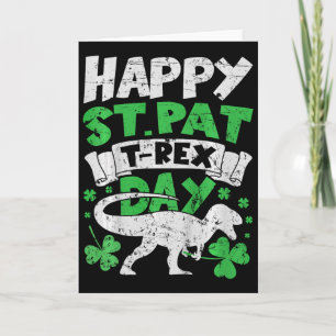 Kids Kids Happy St Pat Trex Day Dino St Patricks D Card