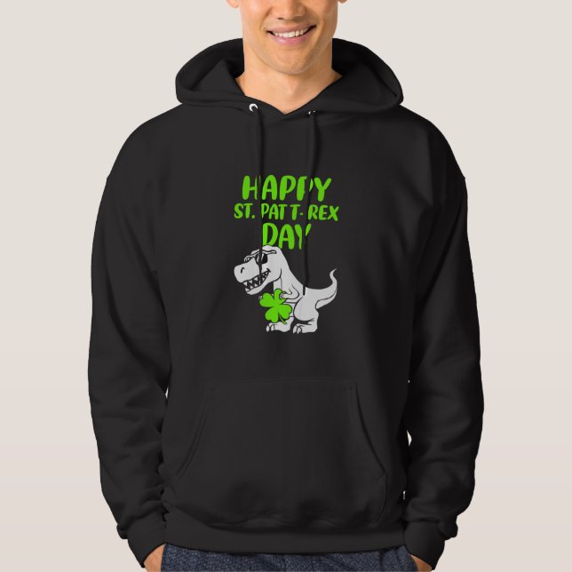 Kids Kids Happy St Pat Trex Day Dino St Patricks D Hoodie (Front)