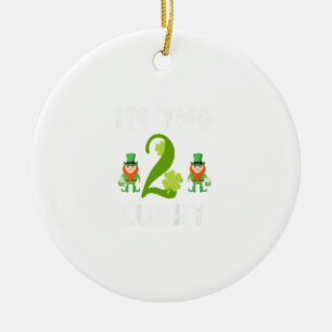 Kids Kids I’m Two Lucky Toddler 2nd Birthday Gift Ceramic Ornament