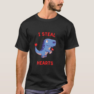 Kids Kids I Steal Hearts Trex Dino Baby Boy Valent T-Shirt
