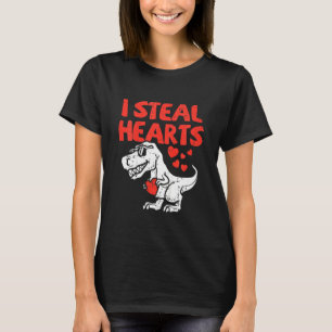 Kids Kids I Steal Hearts Trex Dino Baby Boy Valent T-Shirt