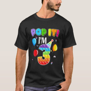Kids Kids I'm 3 Years Old Happy 3rd Birthday Pop T-Shirt