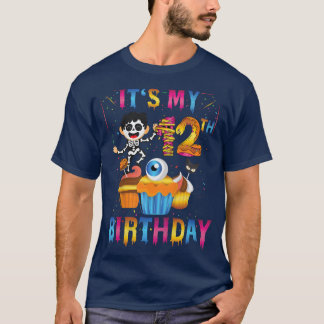 Kids Kids It's My 12th Birthday Ghost Skeleton Hal T-Shirt