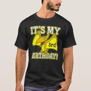 Kids Kids Its My 3rd Birthday Yellow Pterodactyl C T-Shirt