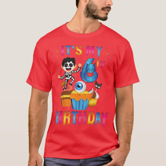 Kids Kids It's My 6th Birthday Ghost Skeleton Hall T-Shirt