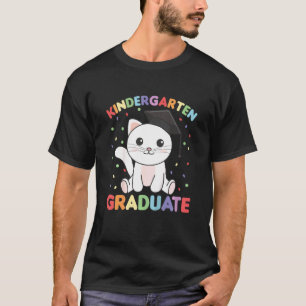 Kids Kids Kindergarten Graduate Cat Graduation T-Shirt