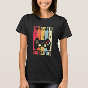 Kids Kids Level 8 Unlocked Video Game 8th Birthday T-Shirt