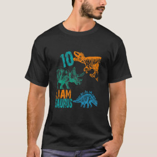 Kids Kids Liam Saurus 10th Birthday  Boys Rex Bday T-Shirt