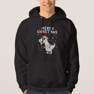Kids Kids Merry Christmas Rex Dinosaur Boys Kids F Hoodie