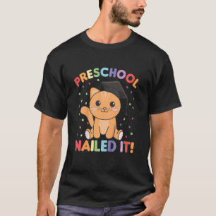 Kids Kids Preschool Nailed It Cat Graduation T-Shirt