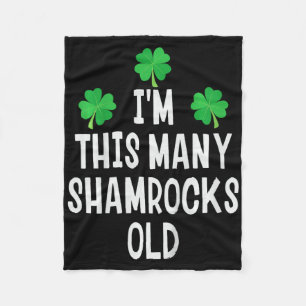 Kids Kids St Patricks Day 3rd Birthday Shamrock Pa Fleece Blanket