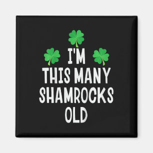 Kids Kids St Patricks Day 3rd Birthday Shamrock Pa Magnet