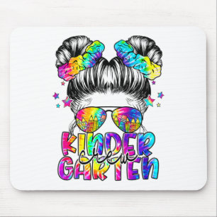 Kids Kindergarten Crew Messy Bun Girl Ck To School Mouse Pad