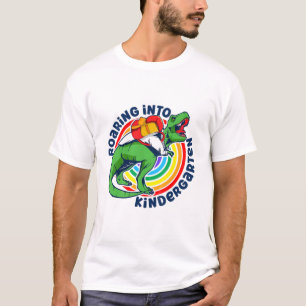 Kids Kindergarten Dinosaur Roaring T Rex Back To S T-Shirt