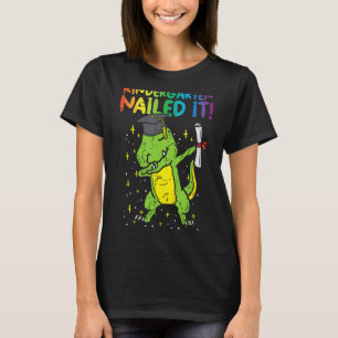 Kids Kindergarten Nailed It Rex Dinosaur Cute Grad T-Shirt