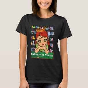Kids Kindergarten Princess Alphabet Chalkboard Bac T-Shirt