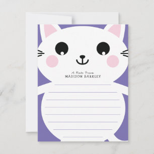 Kids Kitty Cat Cute Flat Stationary Cards