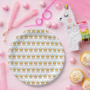 Kids Kitty Unicorn Birthday Paper Plate