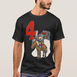 Kids Knight th Birthday   Castle and Number T-Shirt