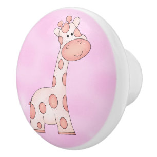 Kid's Knobs and Pulls Cute Pink Giraffe