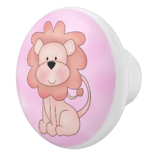 Kid's Knobs and Pulls Cute Pink Lion