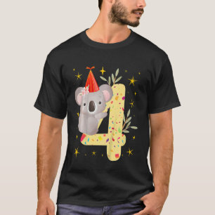 Kids Koala Bear Girl 4th Birthday 4th Year Old Ko T-Shirt