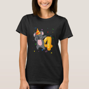 Kids Koala Bear Girl 4th Birthday 4th Year Old Ko T-Shirt