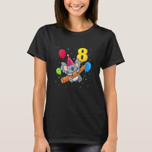 Kids Koala Bear Girl 8th Birthday 8th Year Old T-Shirt
